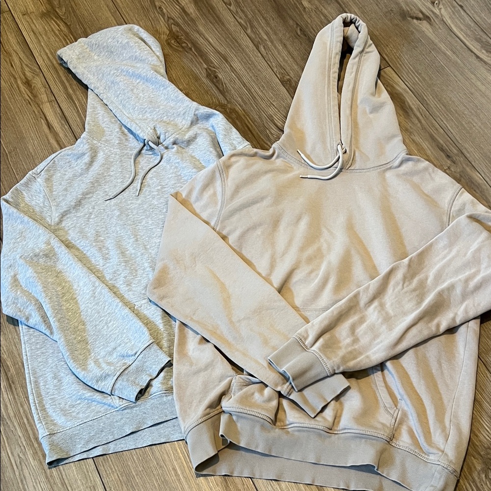 H&M Hoodie Bundle of 2 - Cream, Sz L and Gray, Sz XL